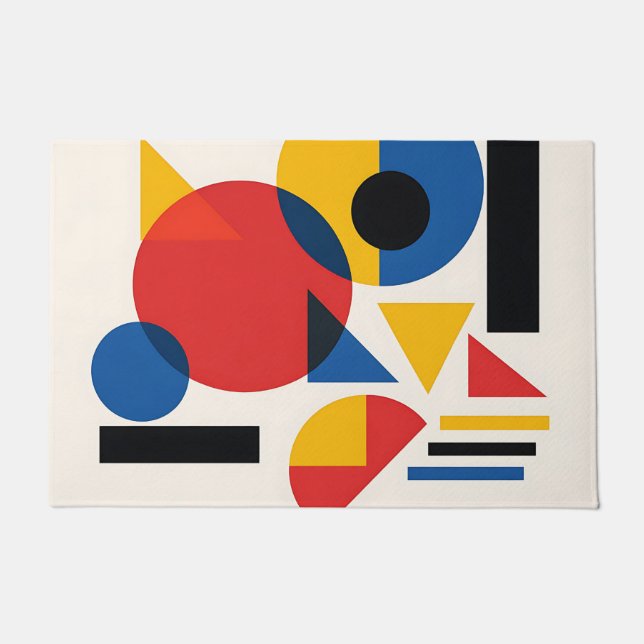 Bauhaus Geometric Abstract Composition Doormat (Front)
