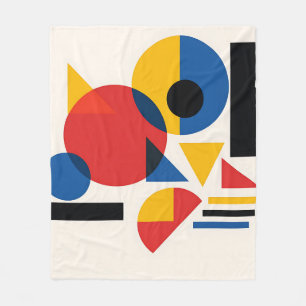 Bauhaus Geometric Abstract Composition Fleece Blanket