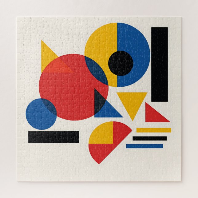 Bauhaus Geometric Abstract Composition Jigsaw Puzzle (Vertical)