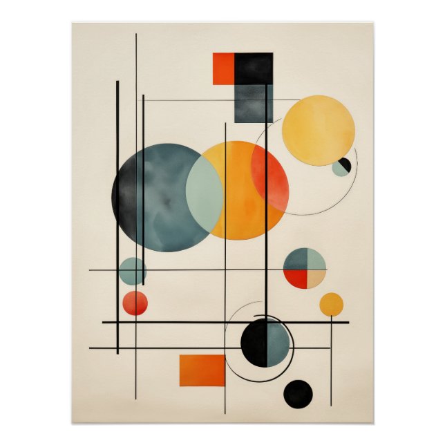 Bauhaus Geometric Abstract Composition Poster (Front)