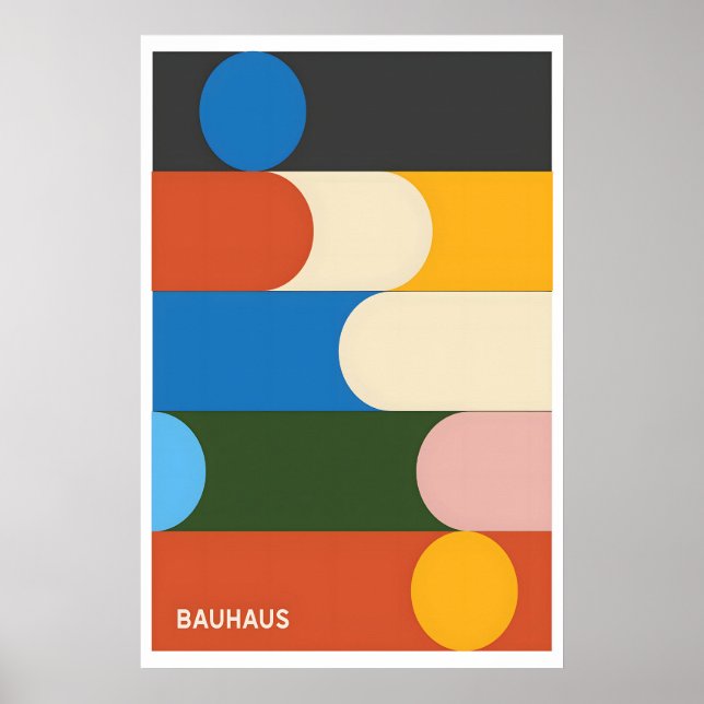Bauhaus Geometric Art Poster Maximalist Colorful (Front)