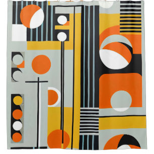Bauhaus Geometric Design 01 Perfect For Shower Curtain