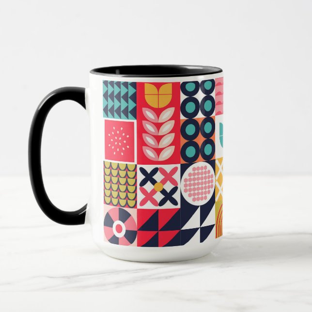 Bauhaus Geometric Pattern Cup (Left)