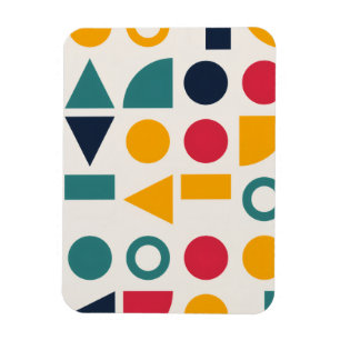 Bauhaus Geometric Shapes Pattern Stickers Magnet