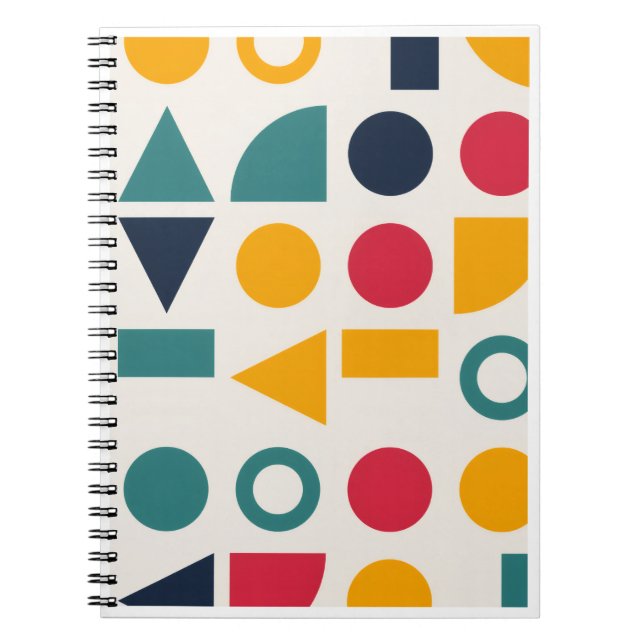 Bauhaus Geometric Shapes Pattern Stickers Notebook (Front)