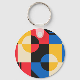 Bauhaus Geometry Pattern Key Ring