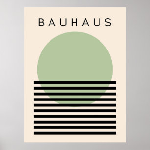 Bauhaus Green Sun Poster