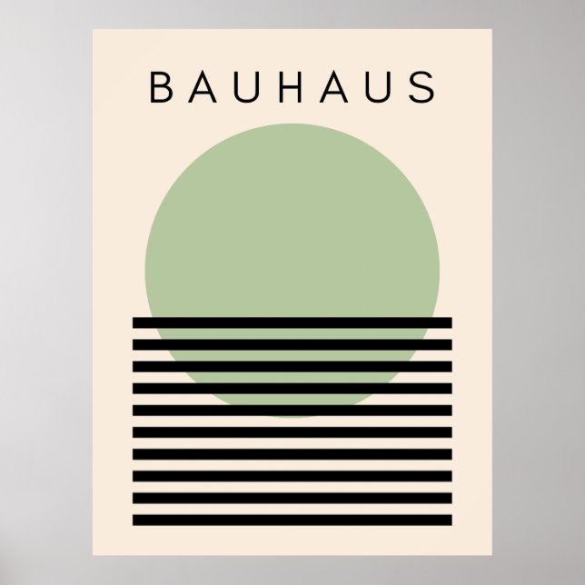 Bauhaus Green Sun Poster (Front)