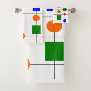 Bauhaus Grid Bath Towel Set