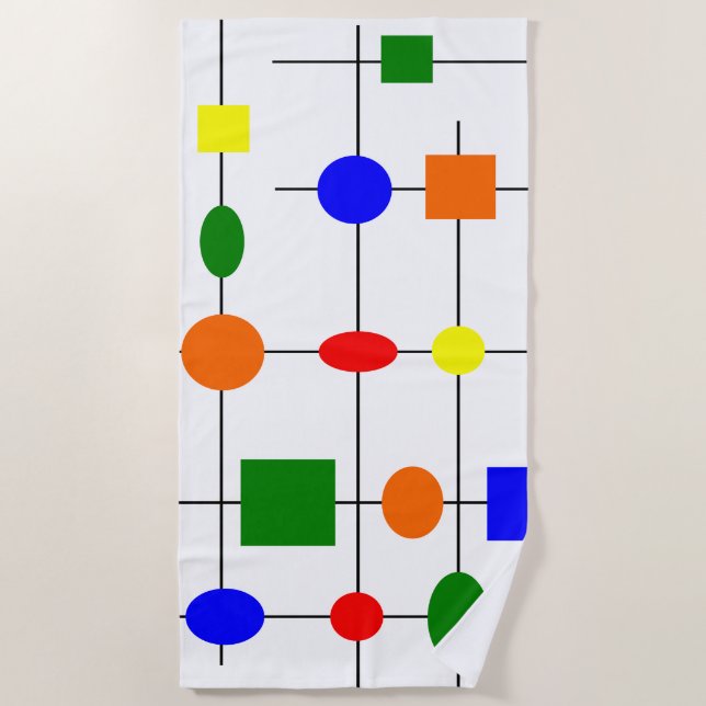 Bauhaus Grid  Beach Towel (Front)