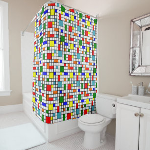 Bauhaus Grid  Shower Curtain