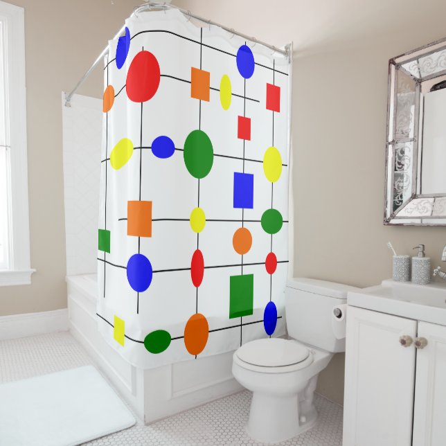 Bauhaus Grid  Shower Curtain (In Situ)