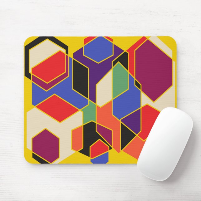 Bauhaus Hexagons  Mouse Pad (With Mouse)