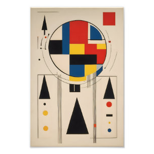 Bauhaus-Inspired Geometric Minimalist Art Photo Print