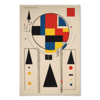 Bauhaus-Inspired Geometric Minimalist Art Photo Print