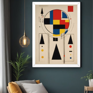 Bauhaus-Inspired Geometric Minimalist Art Poster