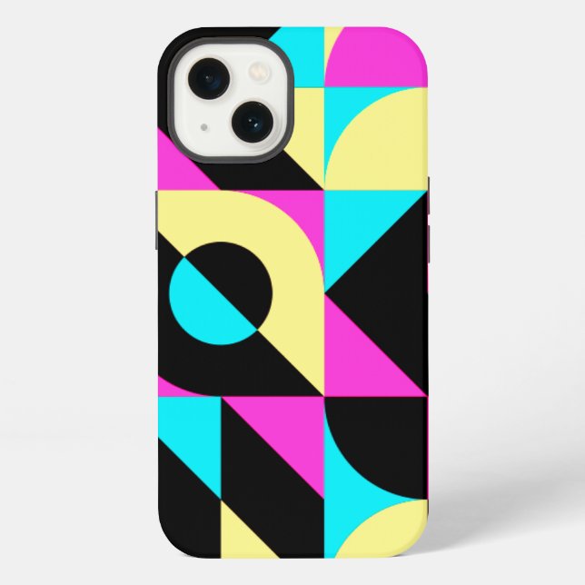 Bauhaus Inspired Geometric Pattern iPhone Case (Back)