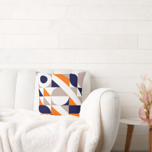 Bauhaus Inspired Geometric Pattern Throw Pillow