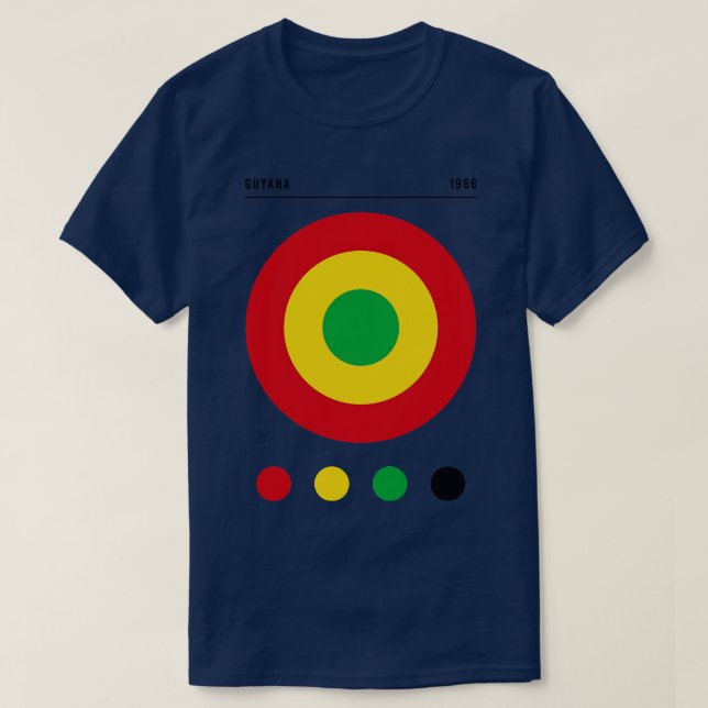 Bauhaus Inspired Guyana Flag T-Shirt (Design Front)