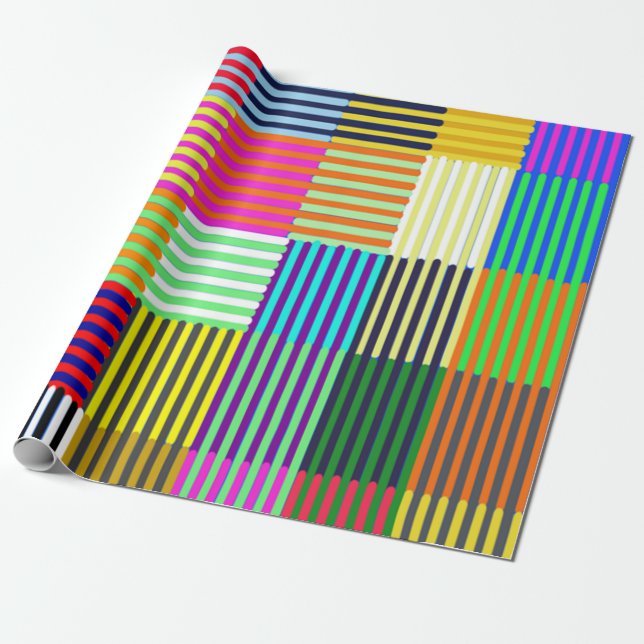 Bauhaus Inspired Optics Wrapping Paper (Unrolled)