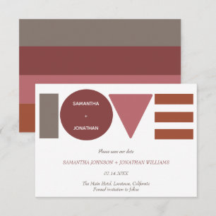 Bauhaus Love Striped Wedding Save The Date