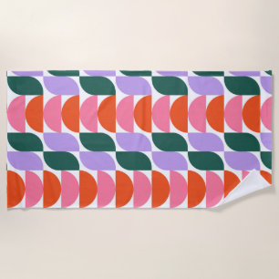 Bauhaus Mid Century Modern Geometric MCM Retro Beach Towel