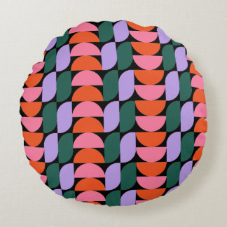 Bauhaus Mid Century Modern Geometric MCM Retro Round Cushion