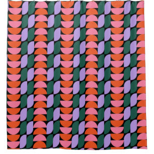 Bauhaus Mid Century Modern Geometric MCM Retro Shower Curtain