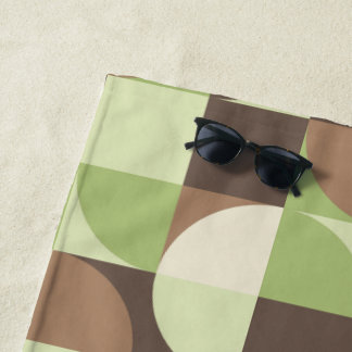 Bauhaus Mid Century Modern Leaf and Tree MCM Beach Towel