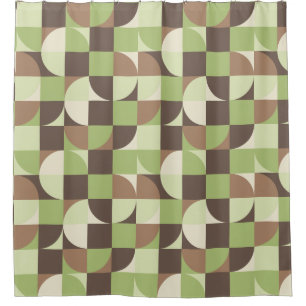 Bauhaus Mid Century Modern Leaf and Tree MCM Shower Curtain