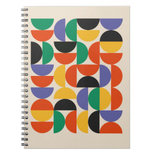 Bauhaus Mid-Century Mosaic Pattern Notebook