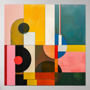 bauhaus modern abstract colourful art poster