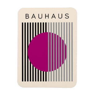 Bauhaus Modern Art Purple Circle Stripes Magnet