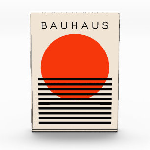 Bauhaus Orange Red Sun Photo Block