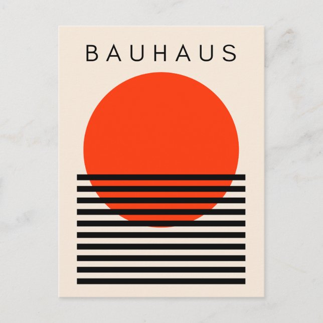 Bauhaus Orange Red Sun Postcard (Front)