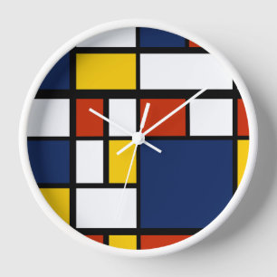 bauhaus pattern abstract geometric art painting mo clock