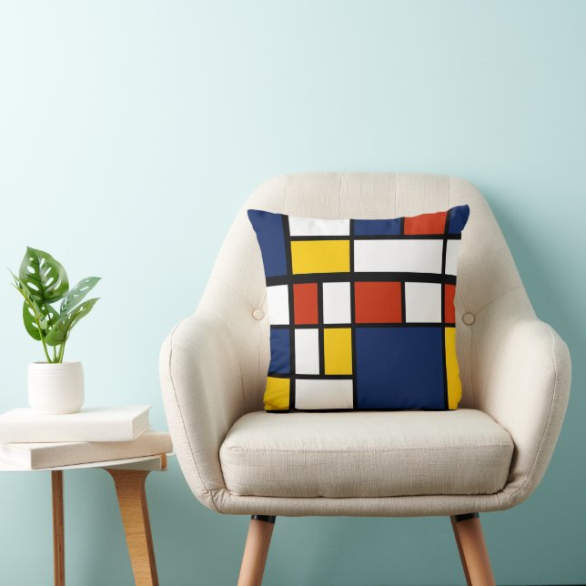 bauhaus pattern abstract geometric art painting mo cushion (Chair)