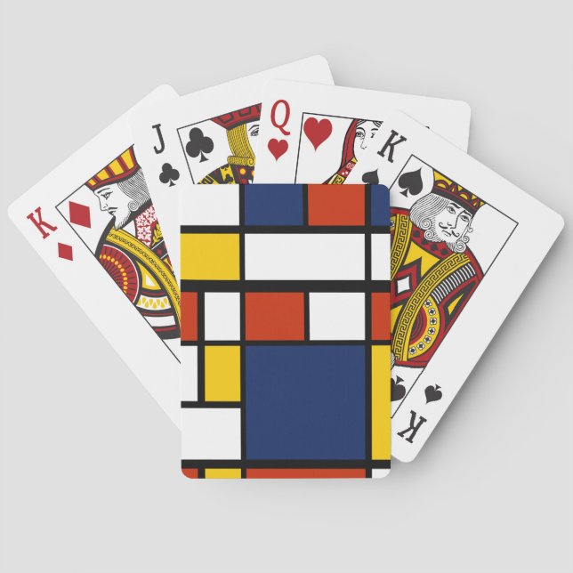 bauhaus pattern abstract geometric art painting mo playing cards (Back)