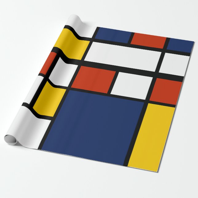 bauhaus pattern abstract geometric art painting mo wrapping paper (Unrolled)