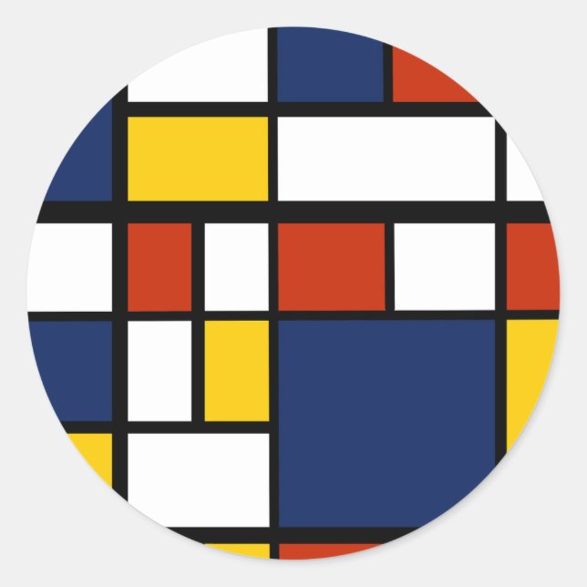 bauhaus pattern classic round sticker (Front)