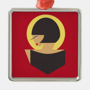 Bauhaus portrait metal ornament