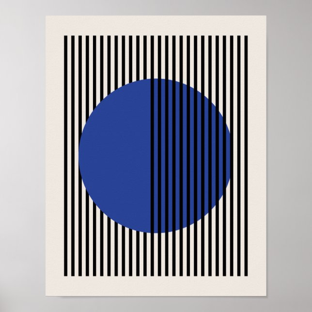 Bauhaus Poster, Blue Circle Lines Poster B7 (Front)