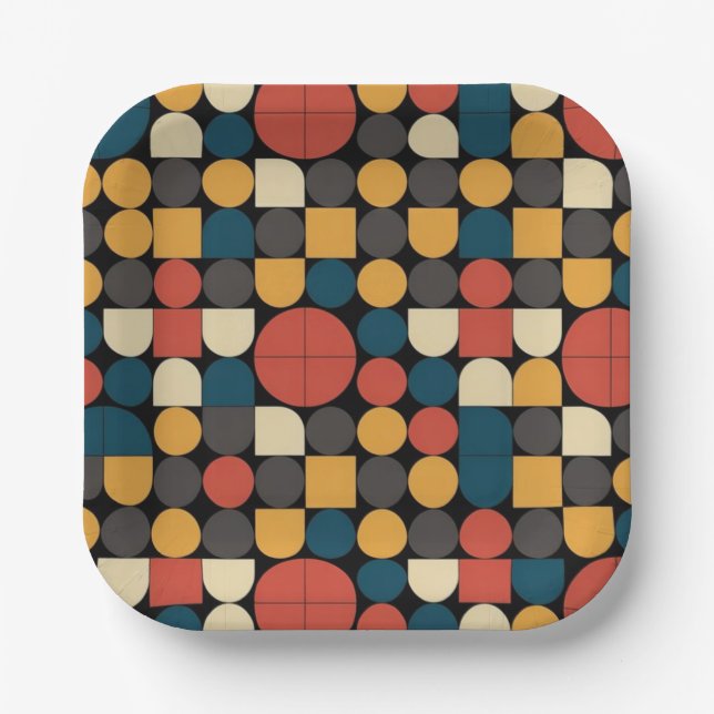 Bauhaus Pure Geometry Harmony Paper Plate (Front)