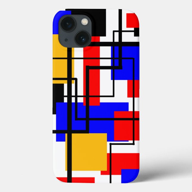 Bauhaus Rectangles and Lines - White Case-Mate iPhone Case (Back)