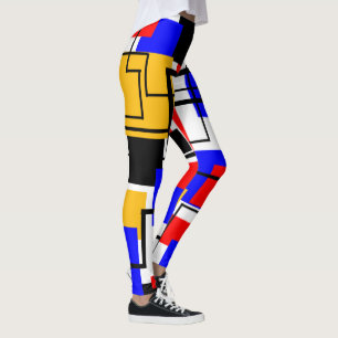 Bauhaus Rectangles and Lines - White Leggings