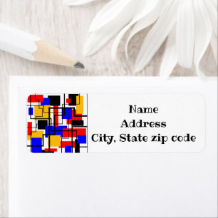 Bauhaus Rectangles and Lines - White Return Address Label