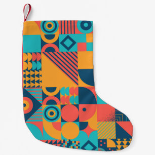 Bauhaus Retro: 70s Geometric Musical Small Christmas Stocking