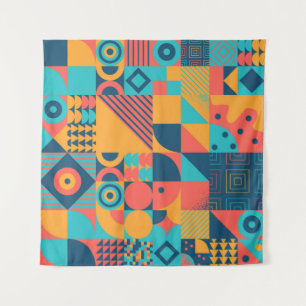 Bauhaus Retro: 70s Geometric Musical Tapestry