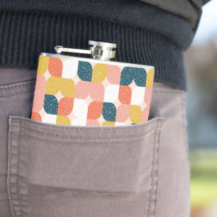 Bauhaus Retro Geometric Pattern Hip Flask