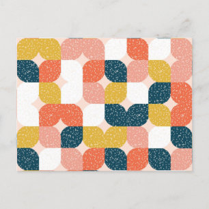 Bauhaus Retro Geometric Pattern Holiday Postcard
